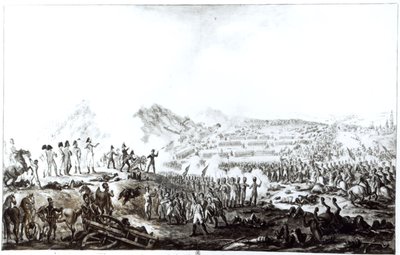 Die Schlacht von Talavera de la Reina zwischen den anglo-spanischen und französischen Armeen, 28. Juli 1809 von French School